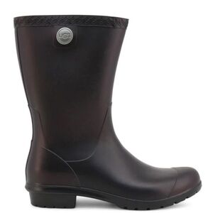 UGG Rain Boots 1100510 Sienna Matte Black Waterproof Warm EUC Spring Womens 9